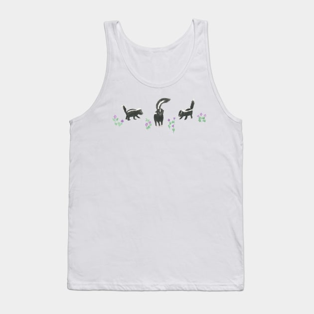 Baby Skunks and Violets Tank Top by wynbre